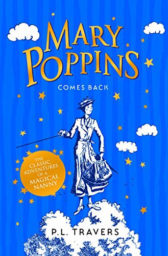 Mary Poppins book cover showing nanny with umbrella