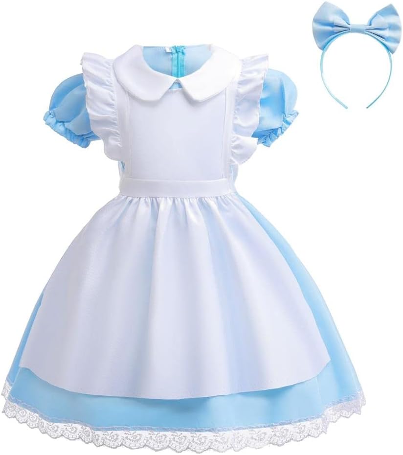 Blue dress with white apron for Alice in Wonderland costume