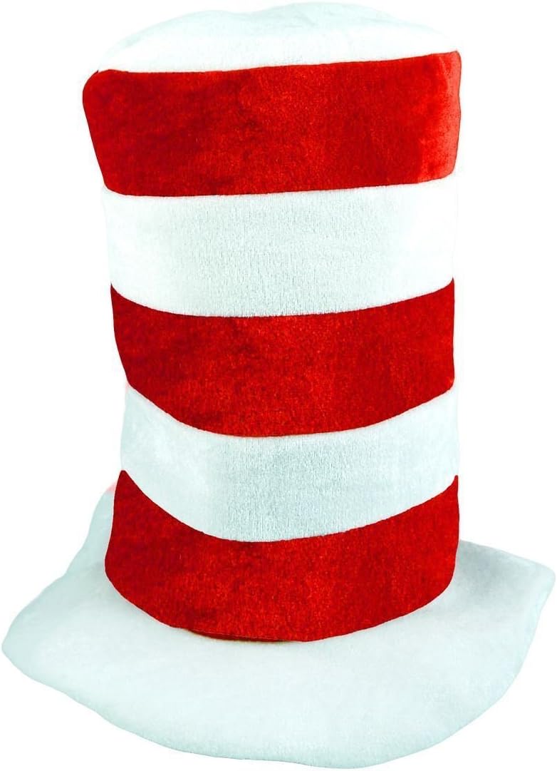 Red and white striped tall hat for The Cat in the Hat costume