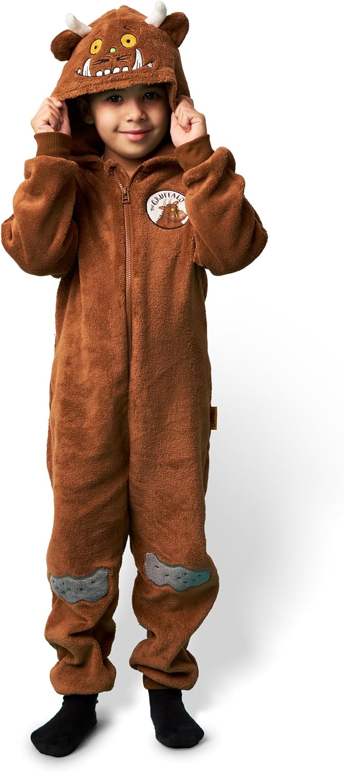 Brown furry onesie or jumpsuit for The Gruffalo costume