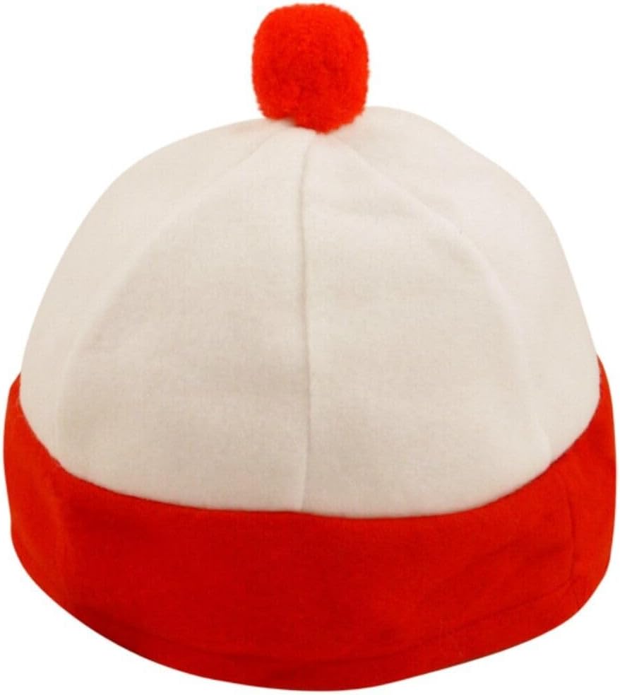 Red and white bobble hat for Where's Wally costume